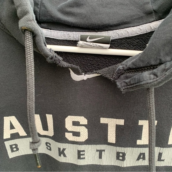 Vintage Nike Swoosh Logo Austin Basketball Hoodie Sweatshirt Size XL - Picture 3 of 8